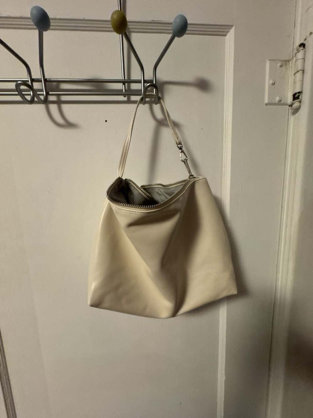 Sincerely Jules Cream Vegan Leather Hobo Bag